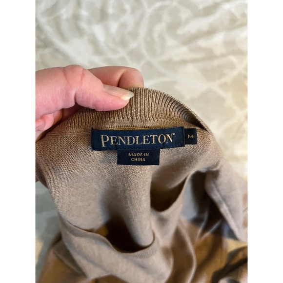 Pendleton merino wool tan brown relaxed sweater women's medium - Picture 3 of 6
